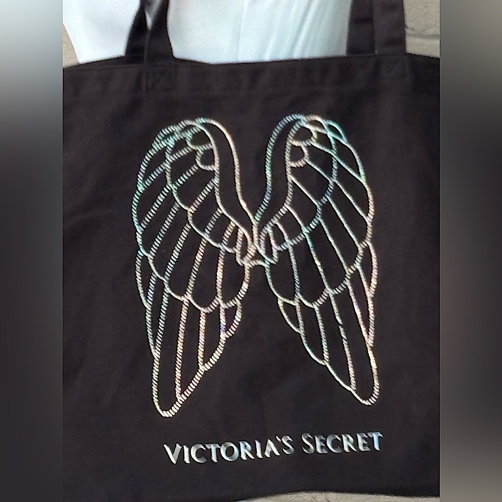 Victoria’s Secret black tote multicolored rhinestone wings - Picture 4 of 6